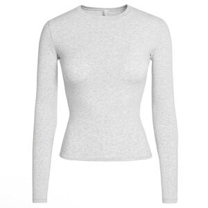 NWT SKIMS Cotton Jersey Long Sleeve T-Shirt Size Extra Small